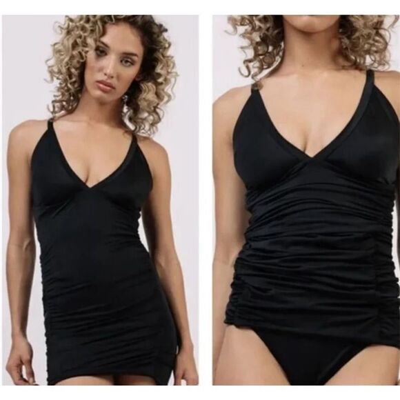 We Are HAH It Suits You 1 Piece Swimsuit Dress Black XSmall New - Picture 1 of 9